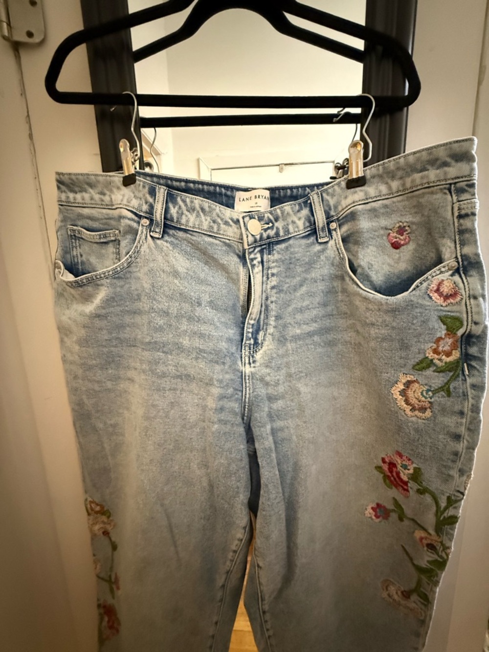 Lane Bryant Light Blue Embroidered Boyfriend Jeans